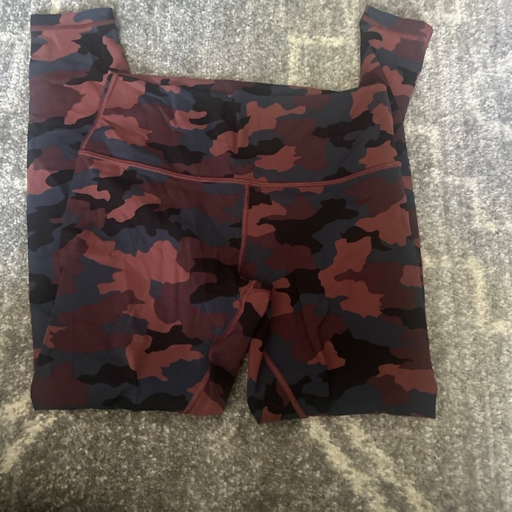 lululemon athletica Camouflage Leggings - Red and Black